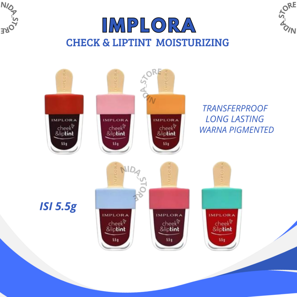 IMPLORA Cheek and Liptint | Lip Tint Ice Cream | Liptint Es Krim tahan lama dan melembabkan bibir - 
