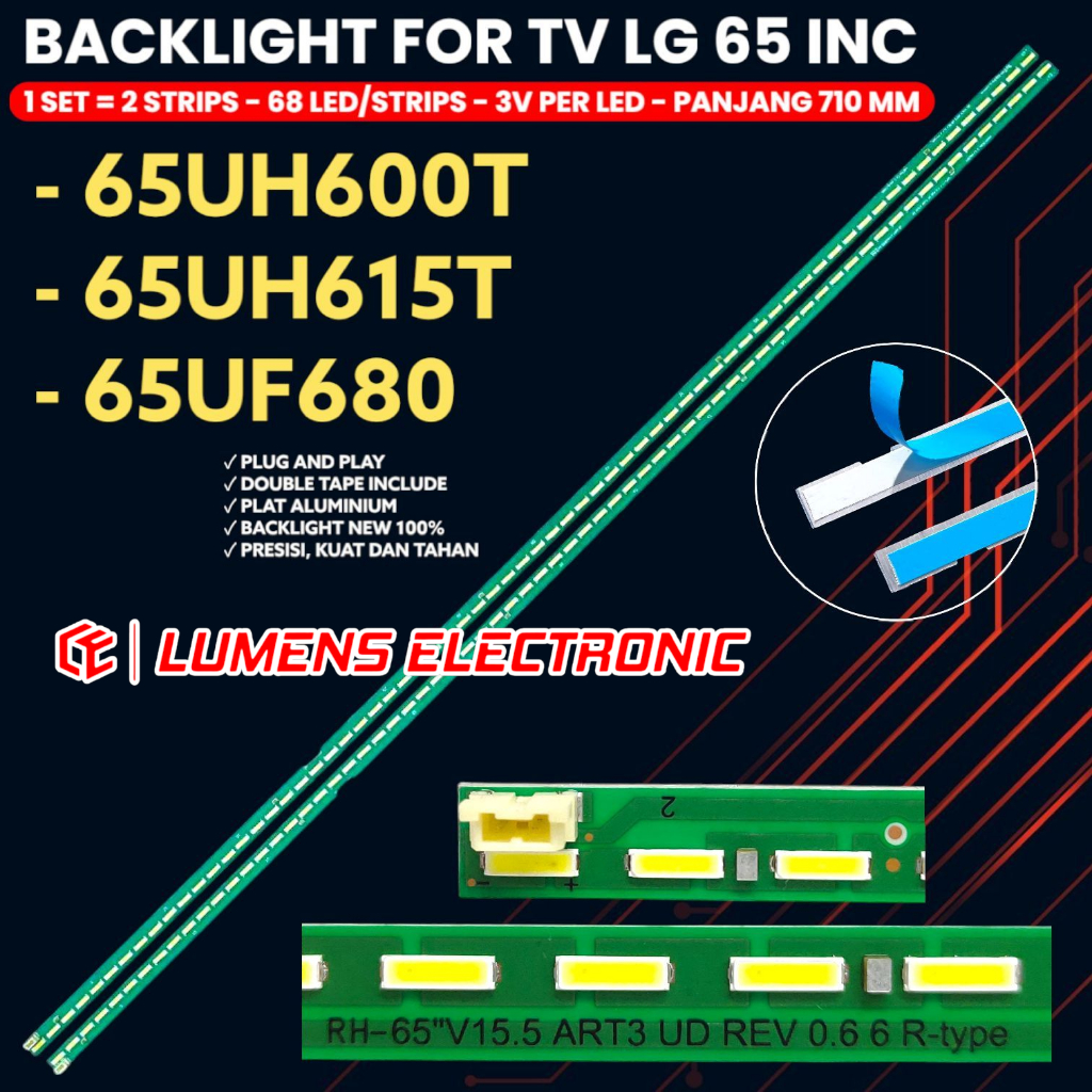 BACKLIGHT TV LG 65 INCH 65UH600T 65UH615T 65UF680T-TA.BTIYLJD 65UH600 65UH615 65UF680 65UH 68K LED