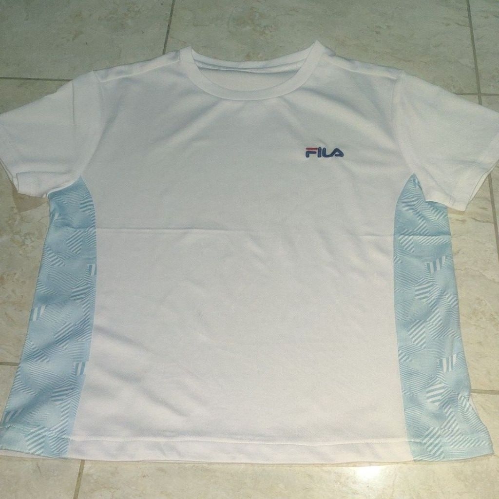 kaos olahraga dry fit putih fila wanita preloved second mulus