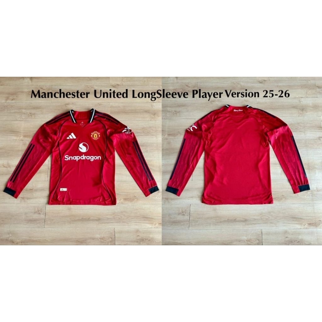 Baju Jersey Long Sleeve MU Home 25-26 Club Bola / Jersey Retro Club Bola Termurah / Jersey Bola Grad