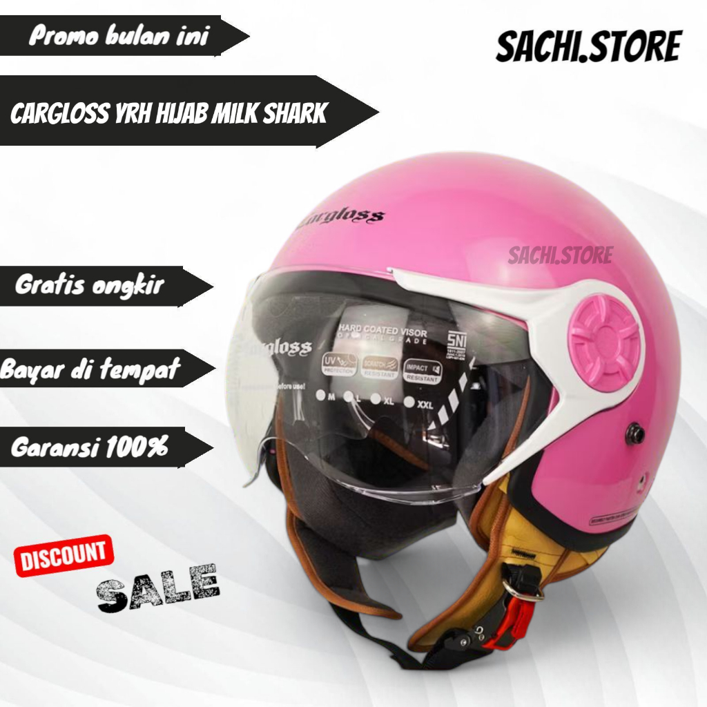 HELM CARGLOSS YRH HIJAB MILK SHARK PINK | HELM CARGLOSS ORIGINAL