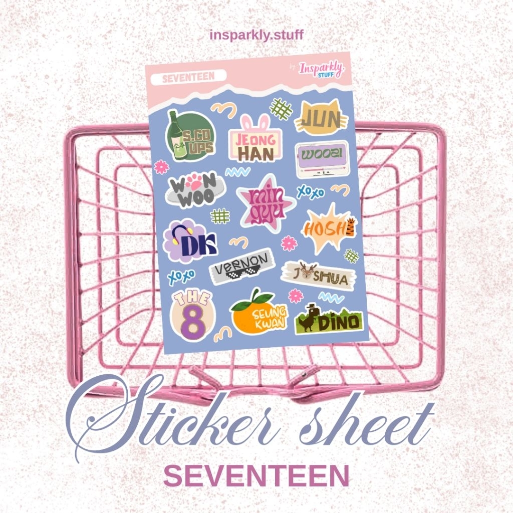 

STICKER SHEET GLITTER A6 — SEVENTEEN