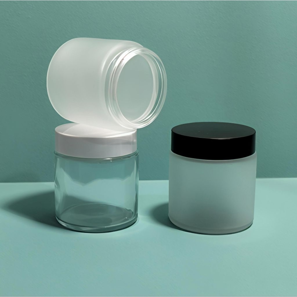 Jar Kaca Pot Cream Kaca Doff Kaca Frosted Pot Cream Tempat Penyimpanan Wadah Kecantikan Skincare 100
