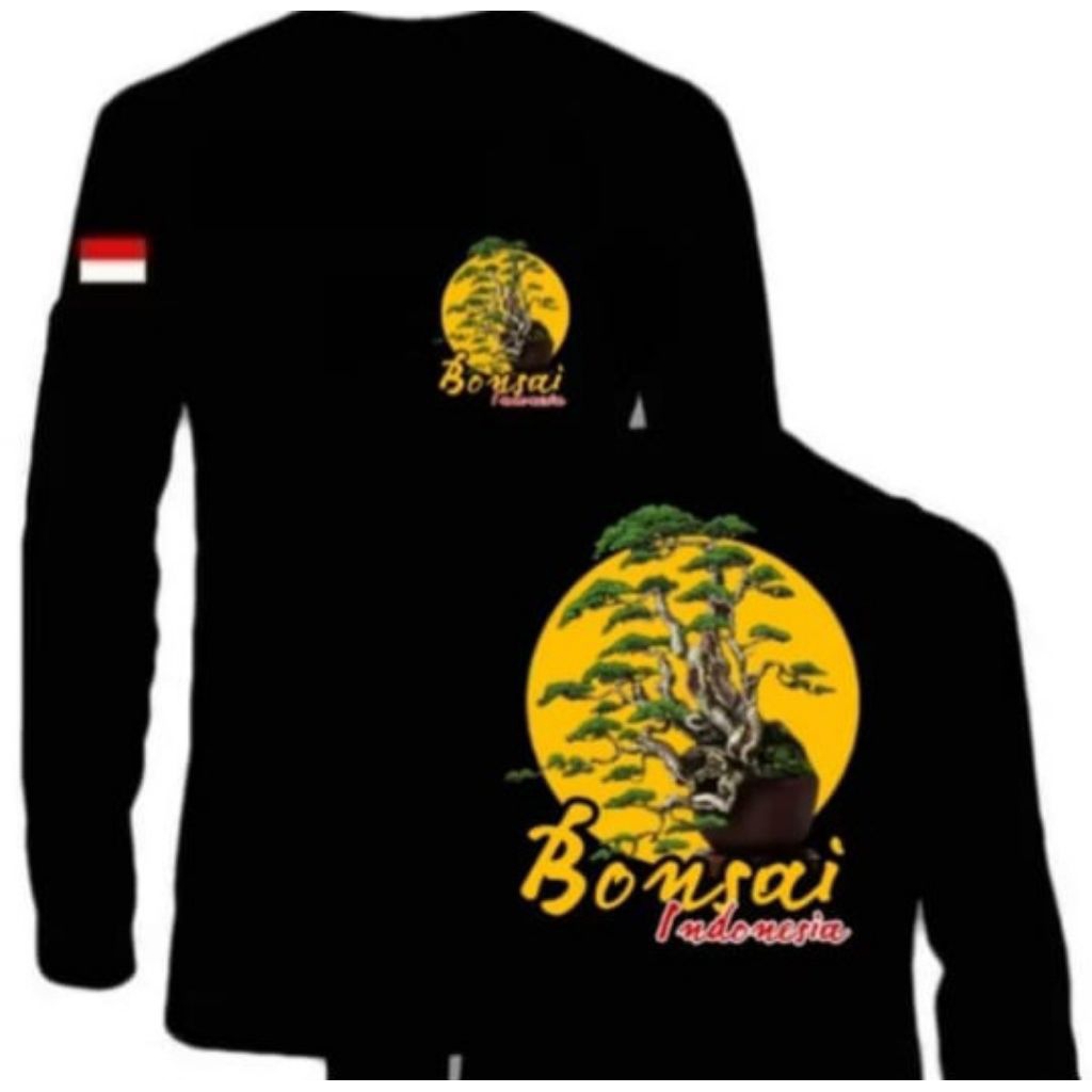 KAOS LENGAN PANJANG BONSAI INDONESIA-DESAIN BAJU KAOS PRIA&WANITA,COCOK BUAT PENGUSAHA TANAMAM BONSA