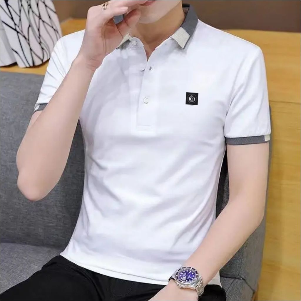 Baju kaos pria lengan pendek-Baju poloShirt pria-Baju kaos katun Combed