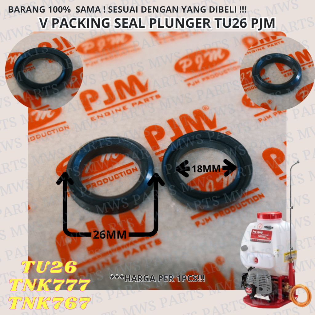 V PACKING TU26 WATER SEAL PUMP SEAL PLUNGER SIL PLUNGER SIL PLUNJER SEAL PACKING KARET PISTON SEAL P