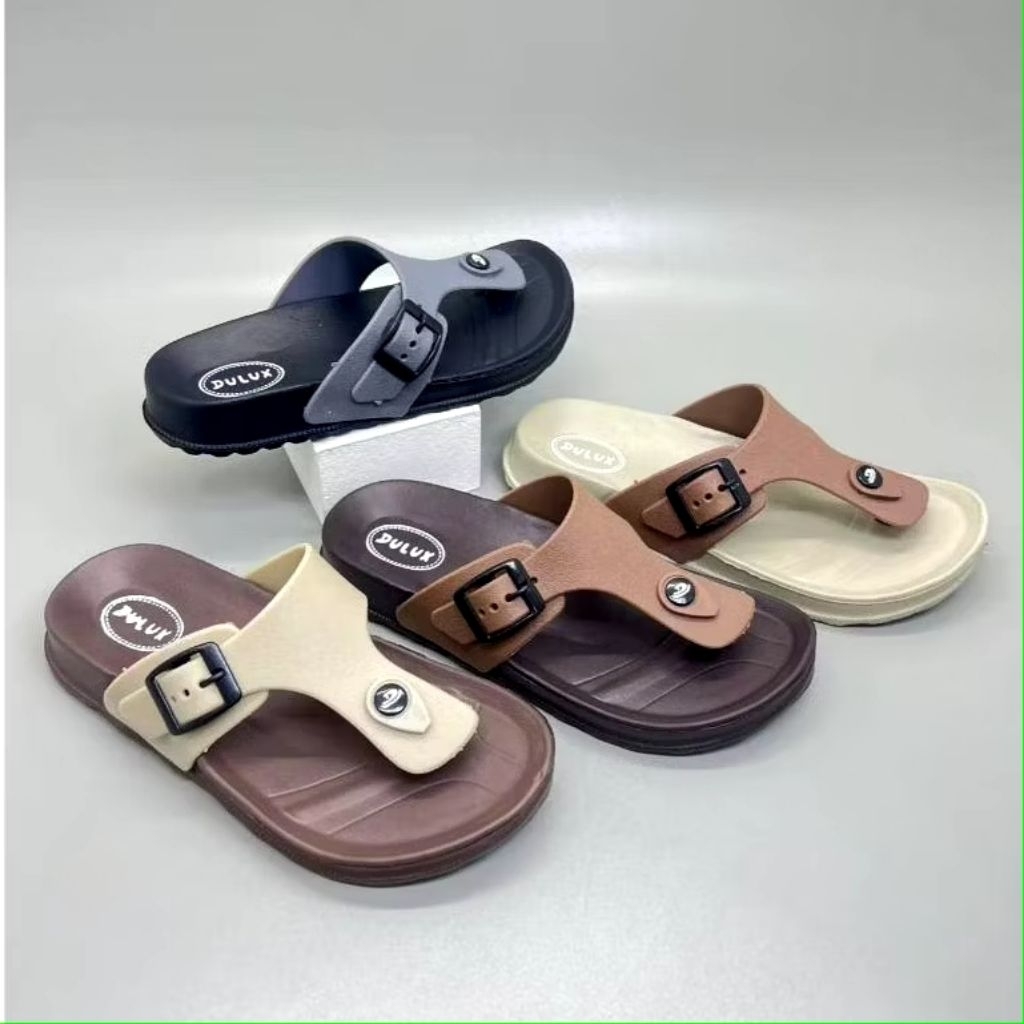 DULUX Sandal jepit pria wanita karet sendal plat gesper