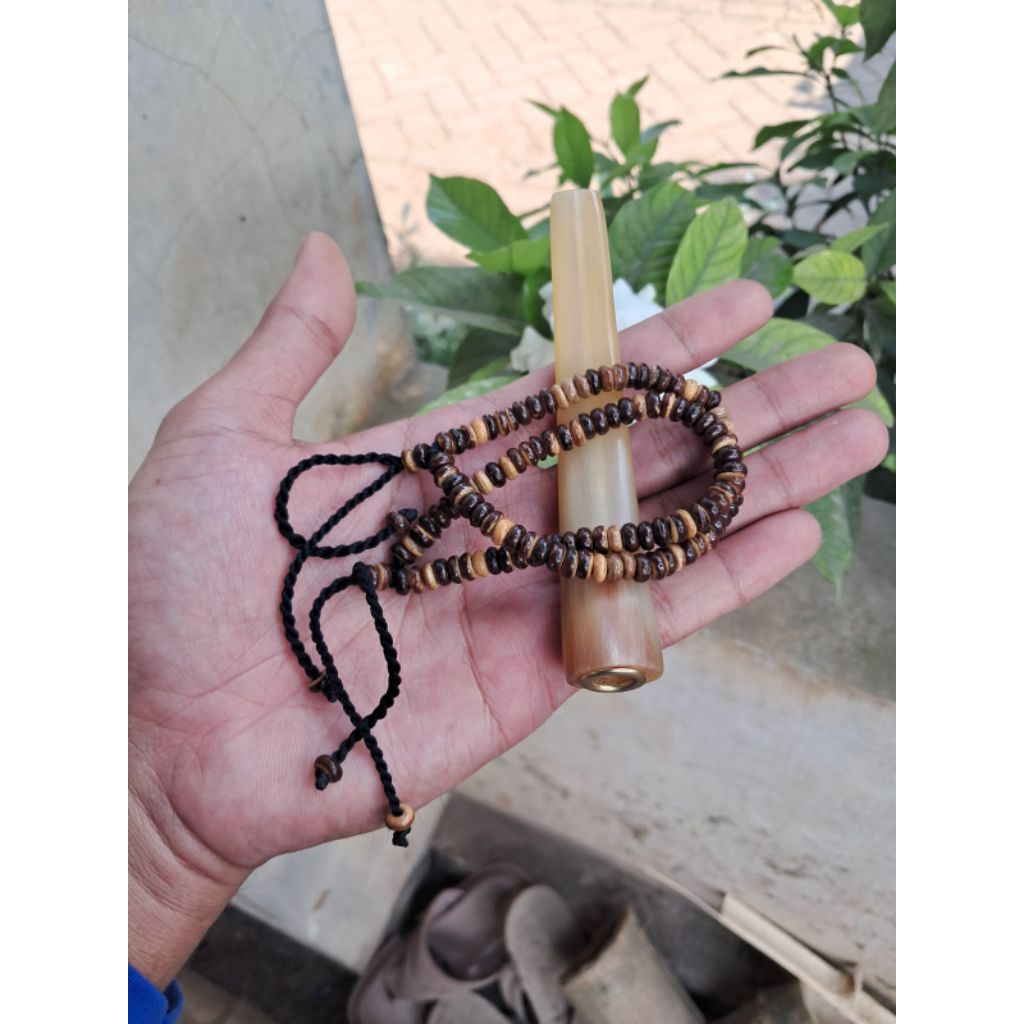 1set gelang batok kelapa dan juga once tanduk kerbau size 9-10cm putih/bule