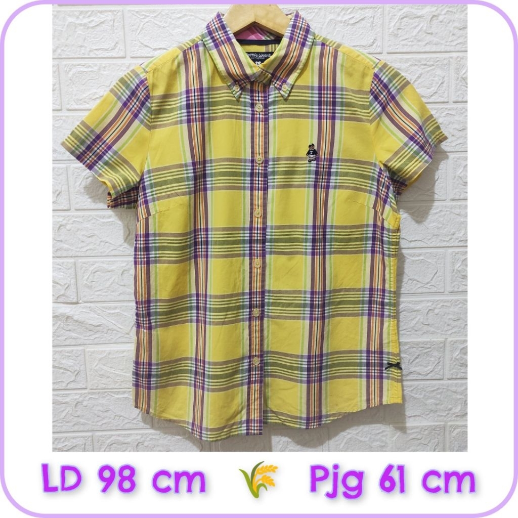 Teenie Weenie - Kemeja wanita kotak-kotak kuning