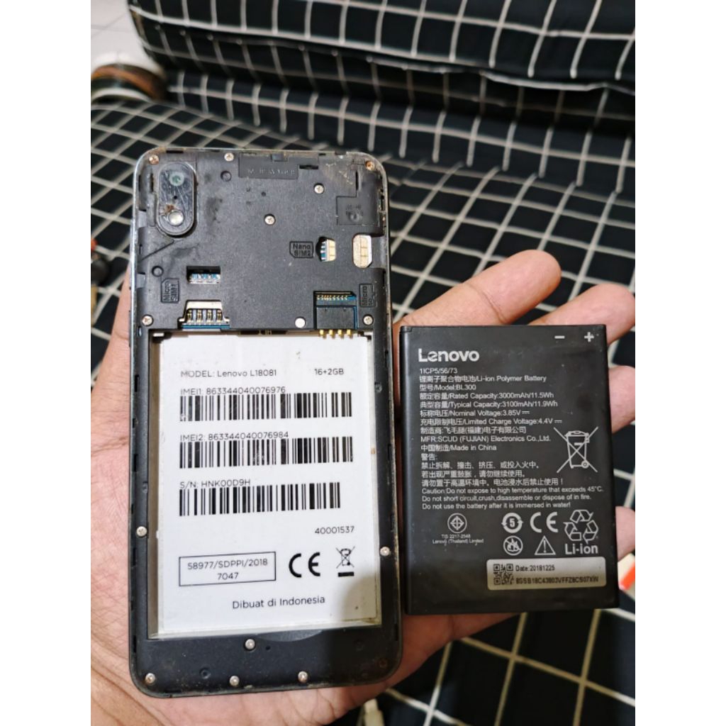mesin baterai Lenovo L18081 normal