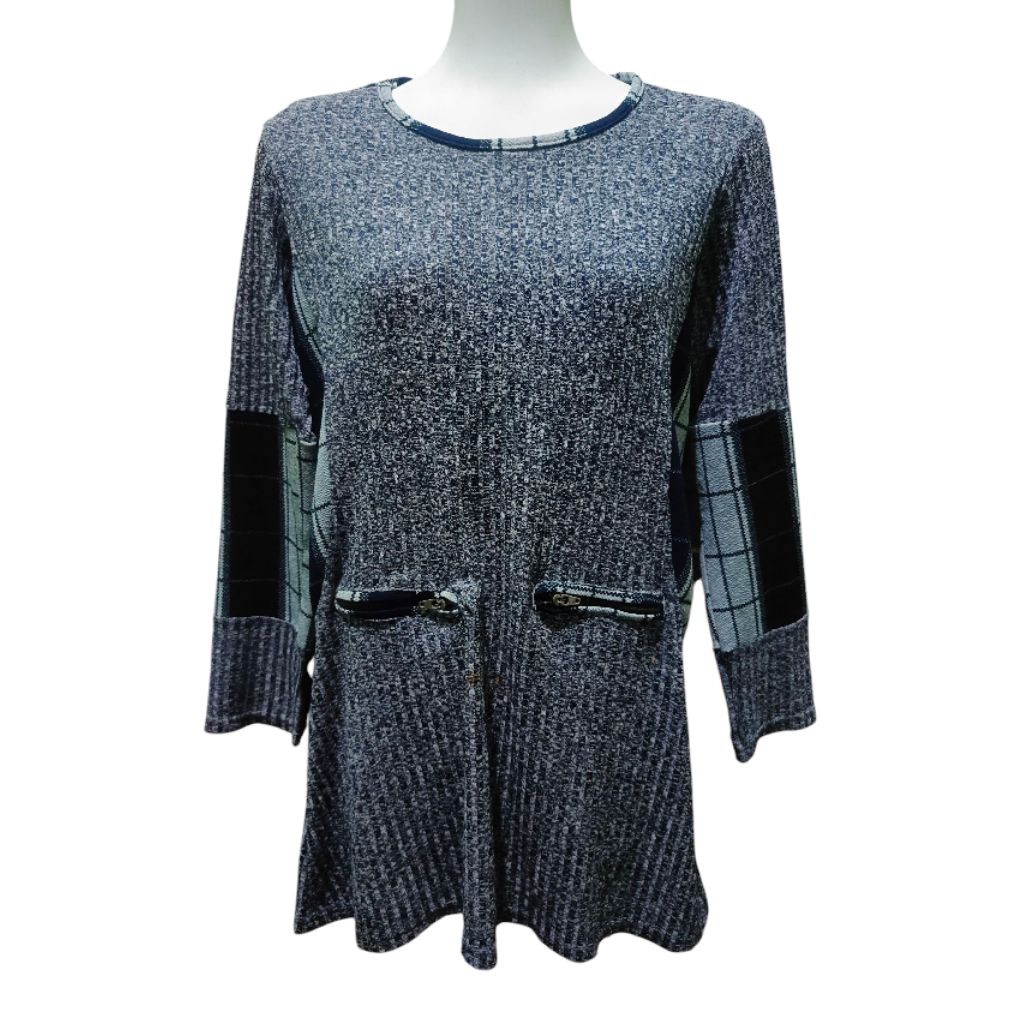 Blus Knit Wanita | Blus Rajut Wanita Warna Abu