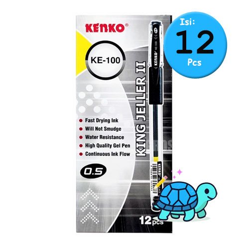 

Kenko King Jeller II Pulpen Gel 0.5mm Hitam (KE-100) | 1 Box 12 pcs Original