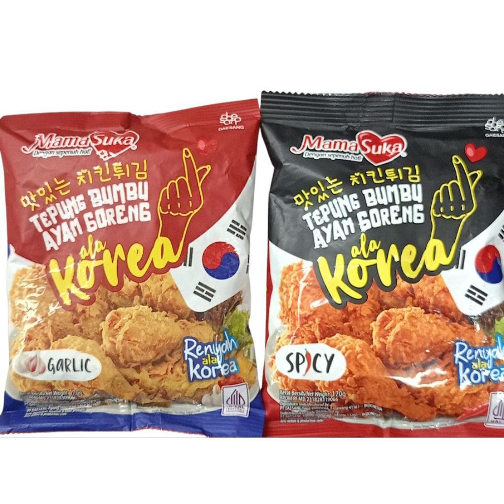 

Mamasuka Tepung Ayam Goreng Korea Spicy / Korea Garlic 170g
