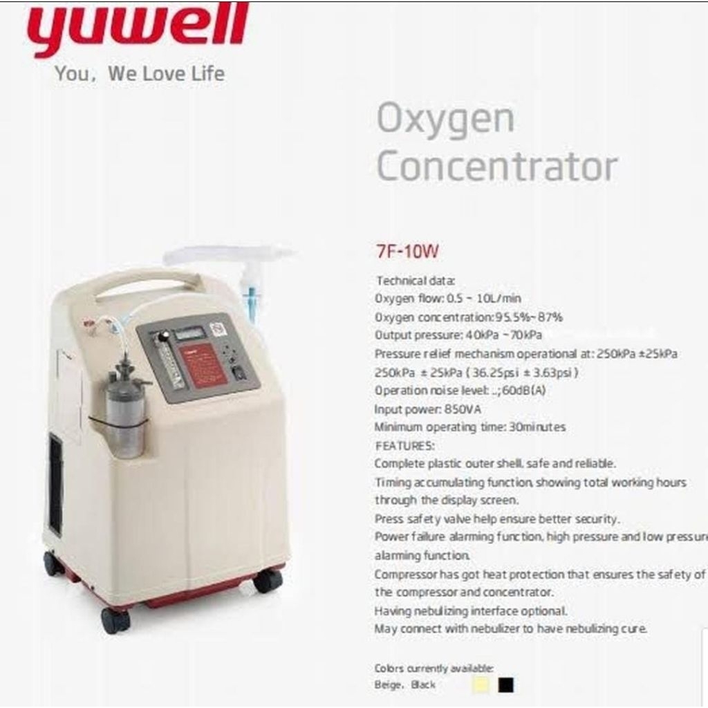 Yuwell Oxygen Concentrator 7F-10w Portable 7liter