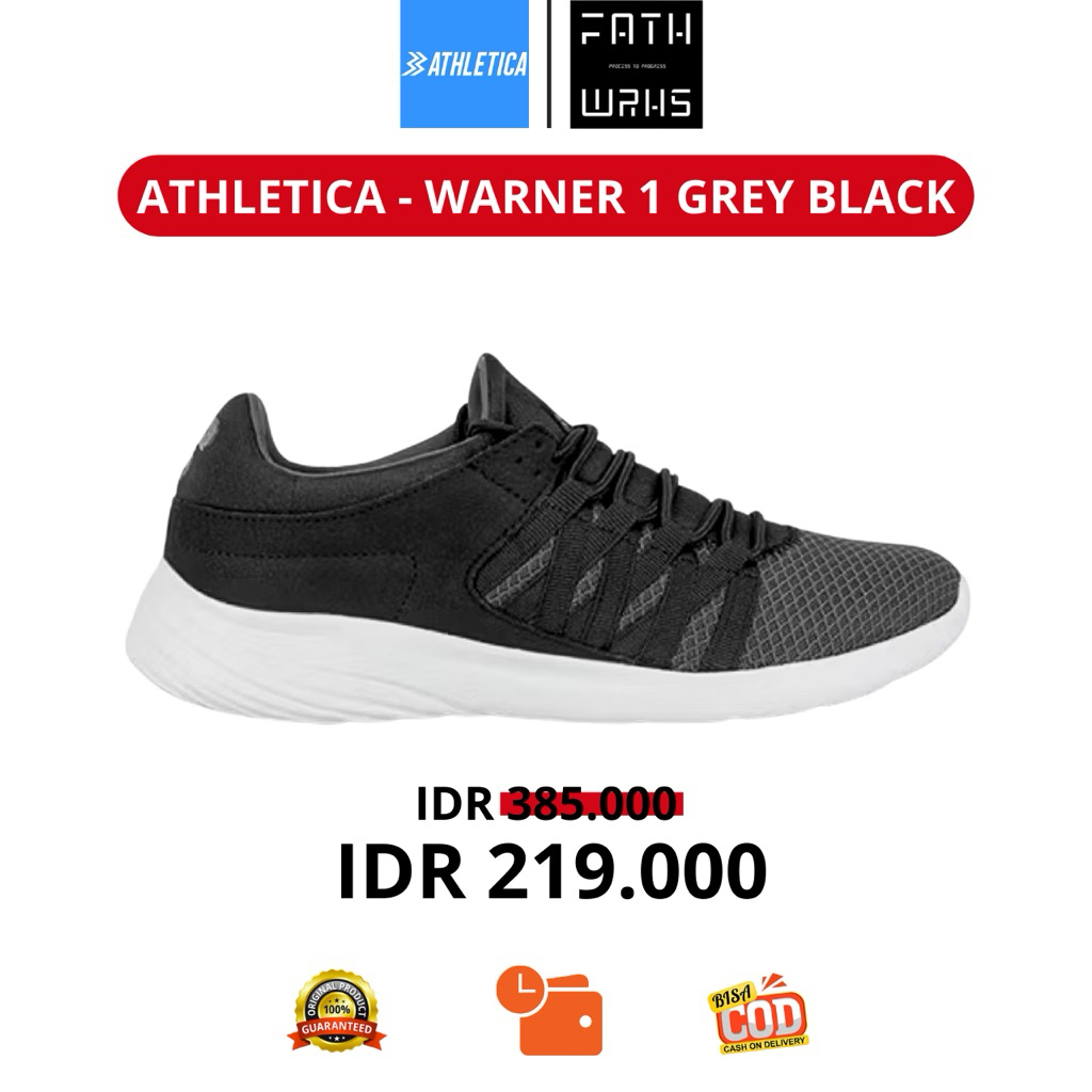 Sepatu Geoff Max Athletica Original - Warner 1 Dark Grey | Sepatu Olahraga Pria Wanita | Running Jog