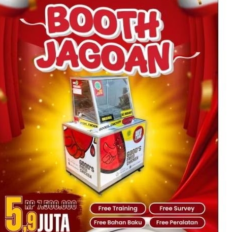 booth fried chicken etalase ayam pemanas ayam