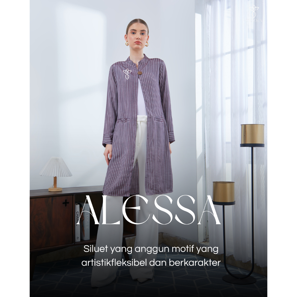 TUZKA - Alessa Outer Batik Modern Wanita Bahan Silk Semi-Sutra