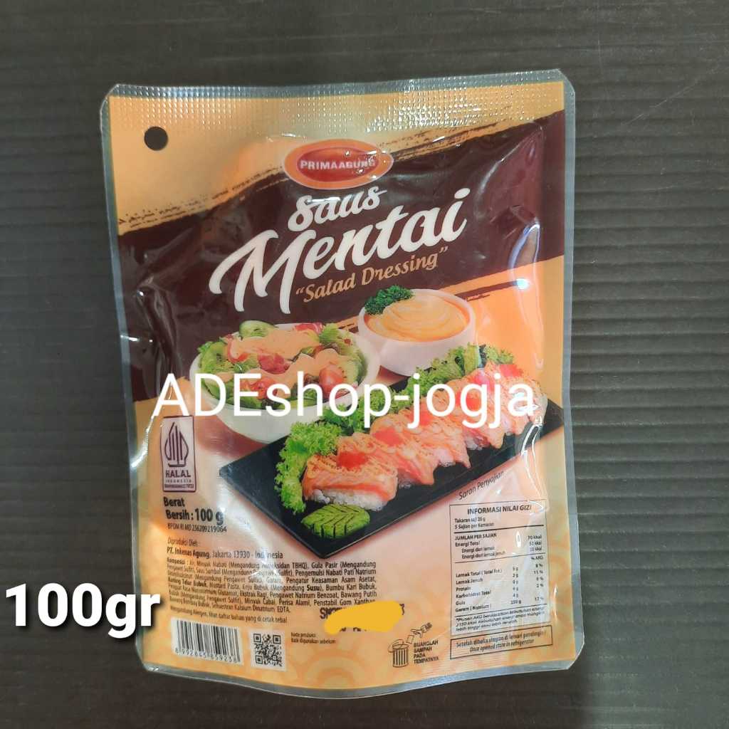 

Prima Agung Saos MENTAI 100 gr saus salad dressing