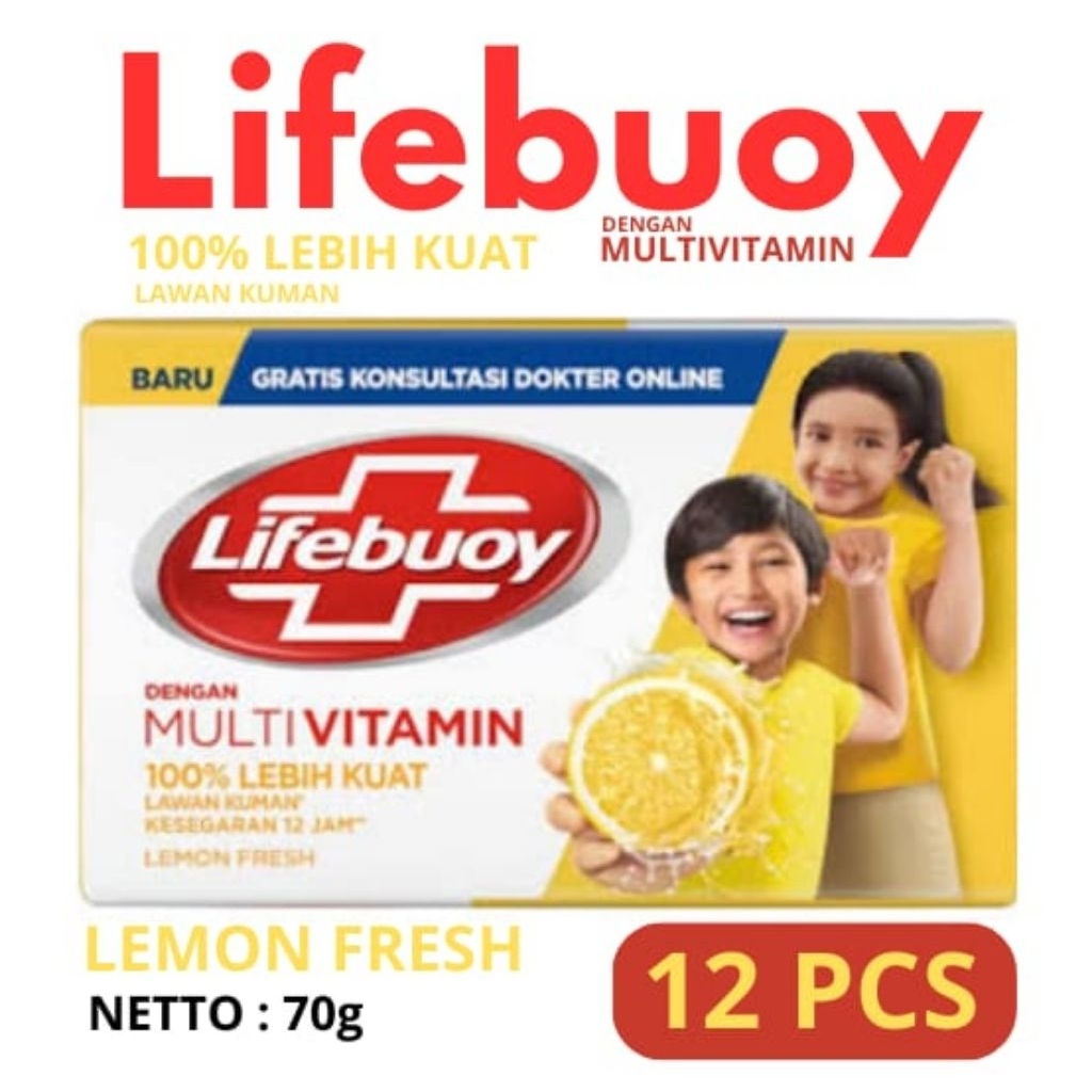 Sabun Mandi LIFEBOY Kemasan Batang 70gr x 12 pcs
