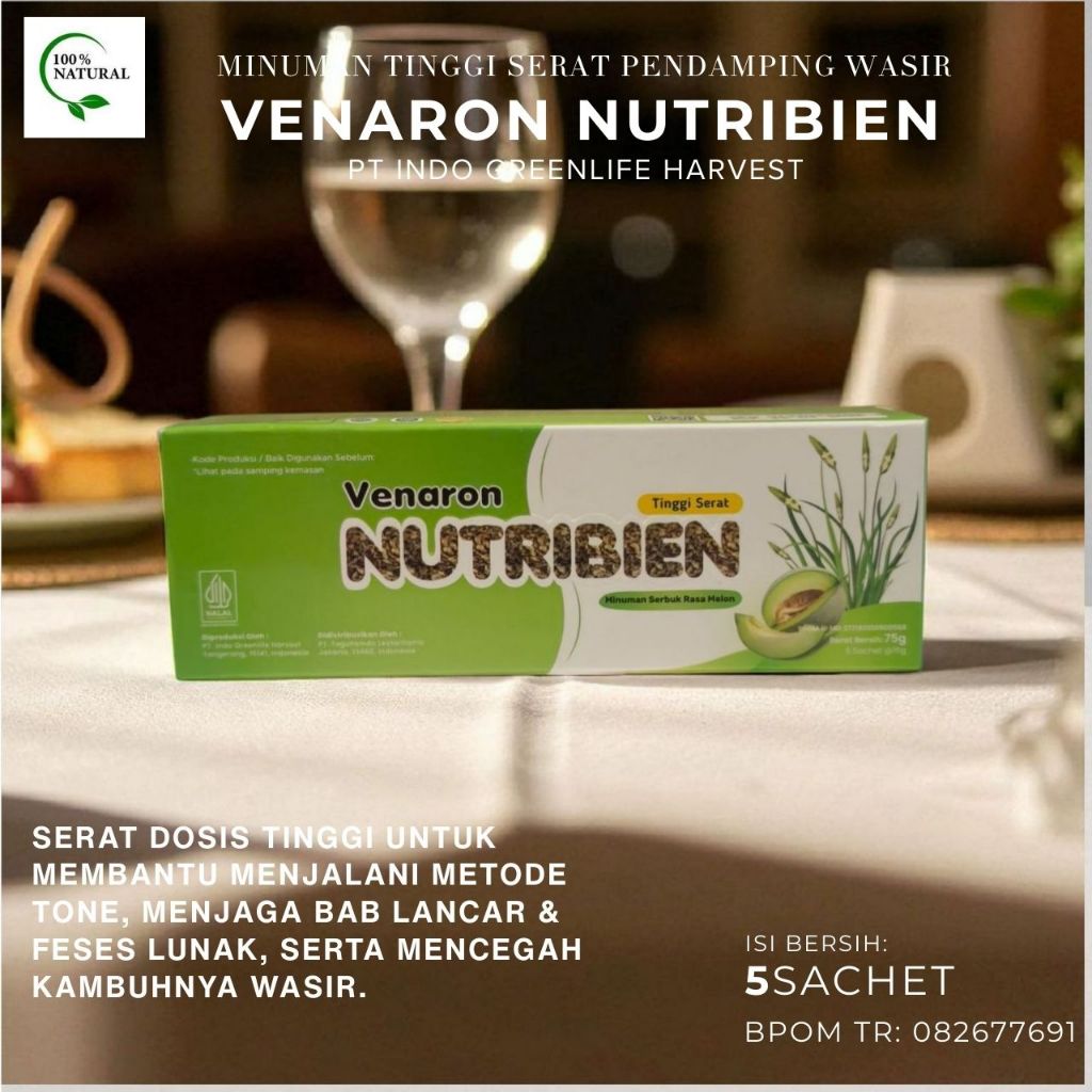 

VENARON NUTRIBIEN – Minuman Tinggi Serat Pendamping Obat Wasir & Varises