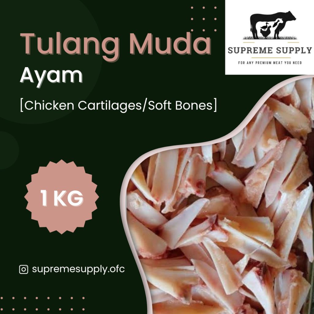 

PREMIUM Tulang Muda/Rangu/Rawan Ayam 1 kg | Halal Organic Chicken Cartilage Soft Bones Segar Frozen