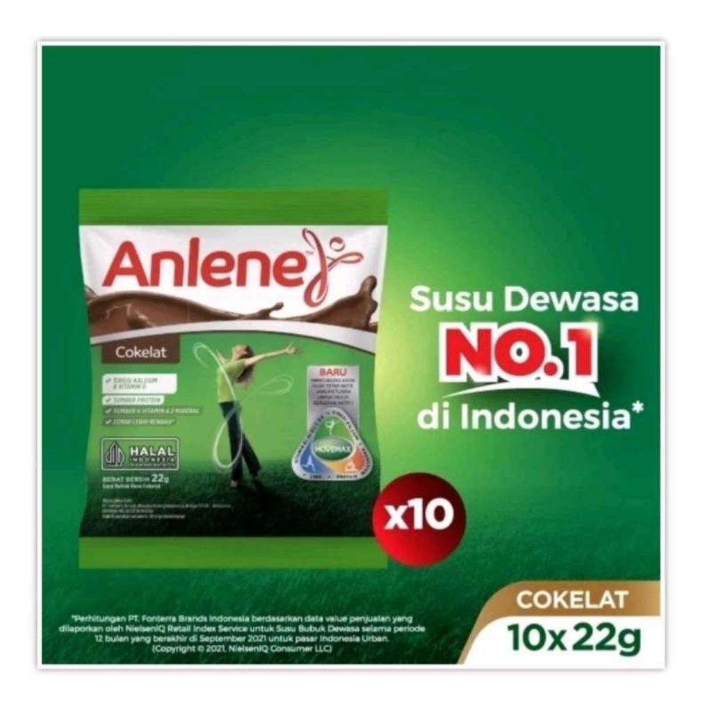 

ANLENE Actifit Susu Bubuk Dewasa Coklat Renceng isi 10 x 22 gr