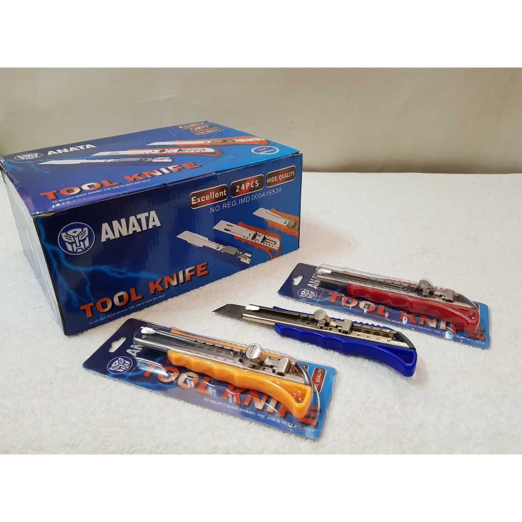 

CUTTER BESAR AUTO LOCK ANATA / PISAU CUTTER BLISTER (24 PCS)