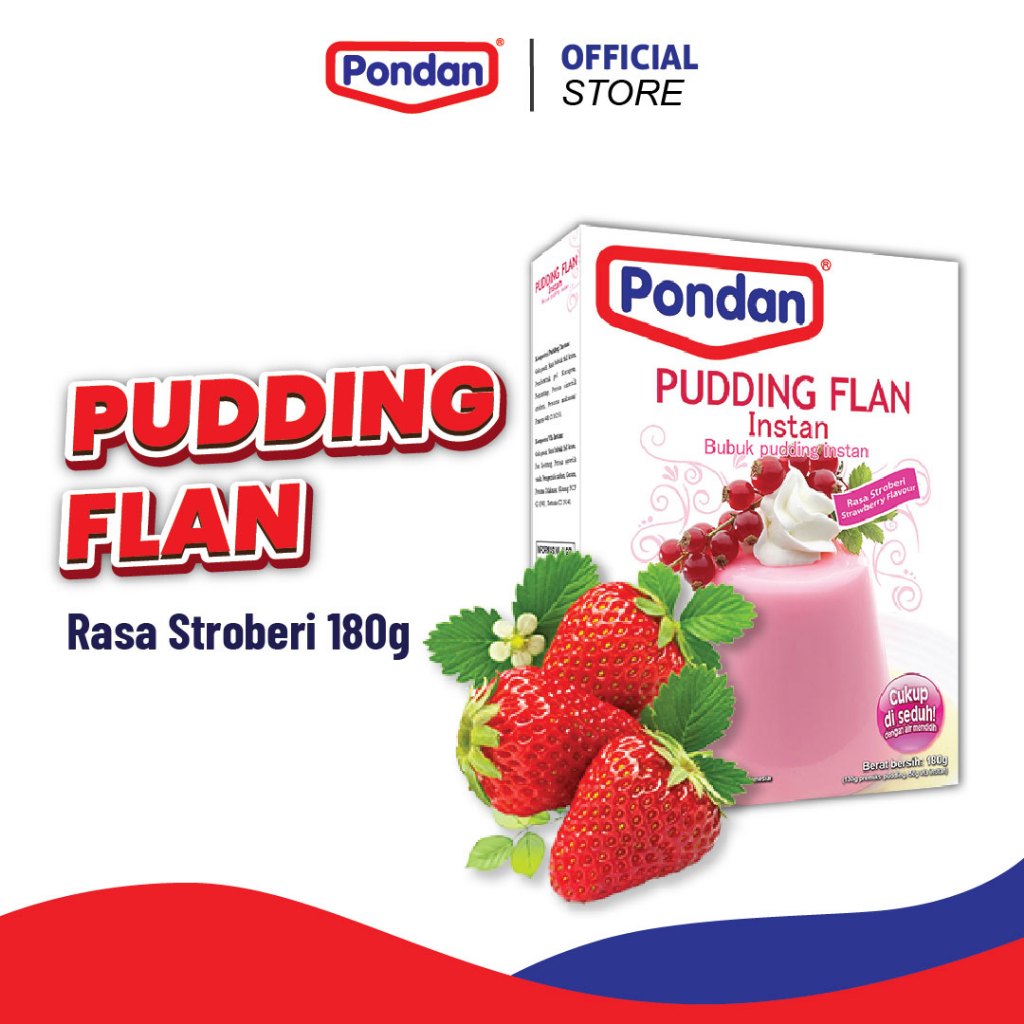 

(DISKON 50%) PONDAN Pudding Flan Strawberry 180gr EXPIRED 02 FEBRUARI 2026
