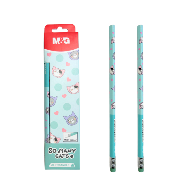 

M&G So Many Cats 2B Triangle Wood pencil with eraser AWP309B3