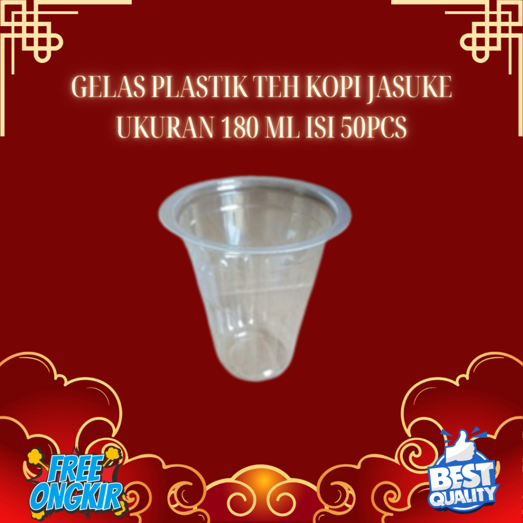 BINTANG KEMASAN CUP GELAS PLASTIK TEH KOPI JASUKE 180ml isi 50 pcs