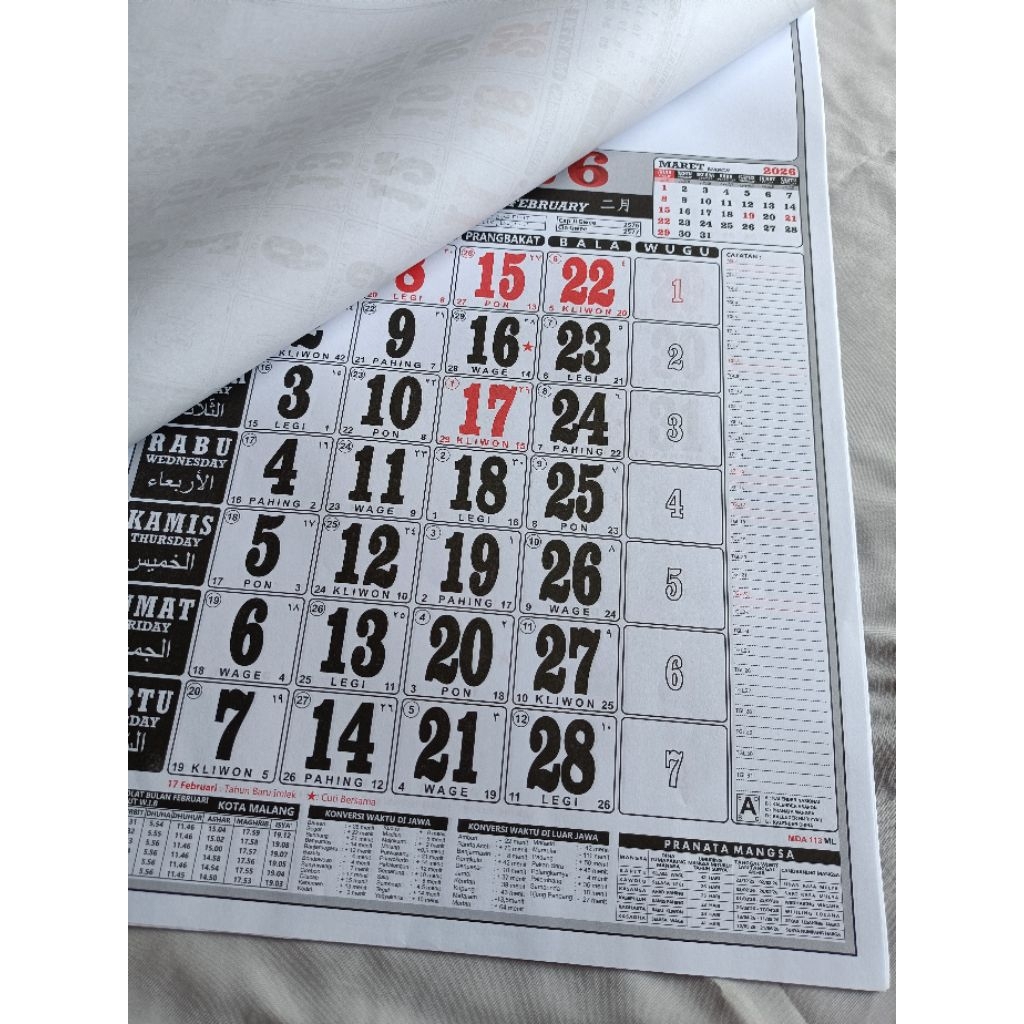 

Kalender 2026 / Kalender Polos 2026 50x32cm