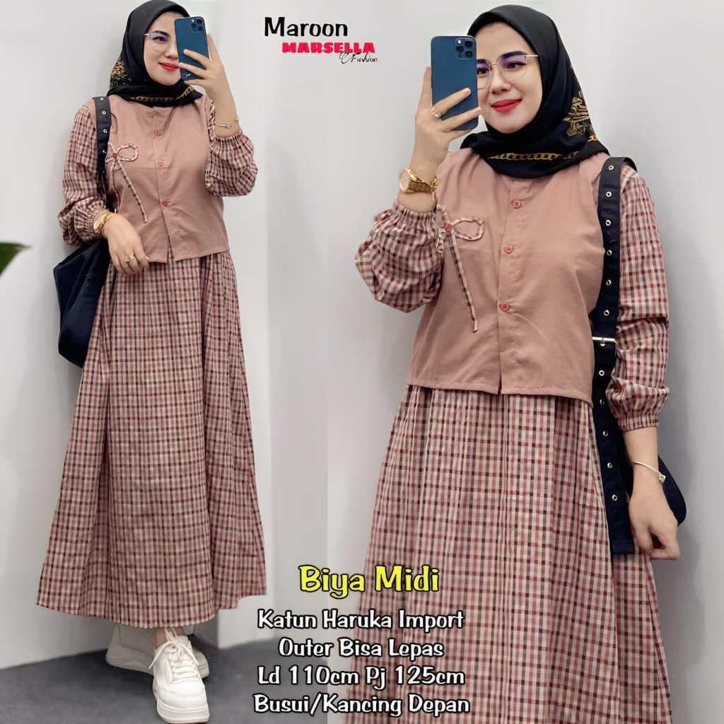 BIYA MIDI DRESS KATUN HARUKA PREMIUM by MARSELLA