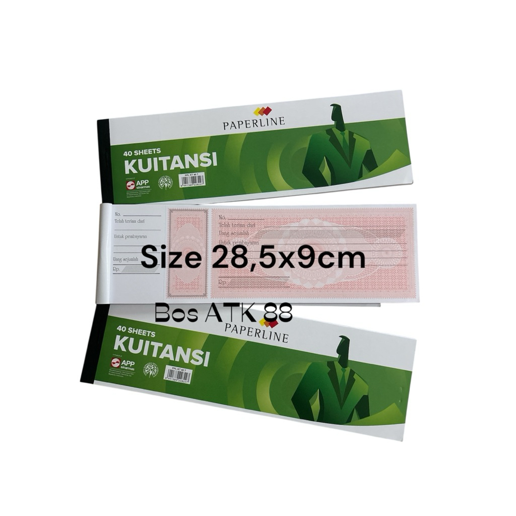 

BUKU KWITANSI BESAR PAPERLINE ISI 40 LBR SIZE 28,5x9cm / NOTA KWITANSI