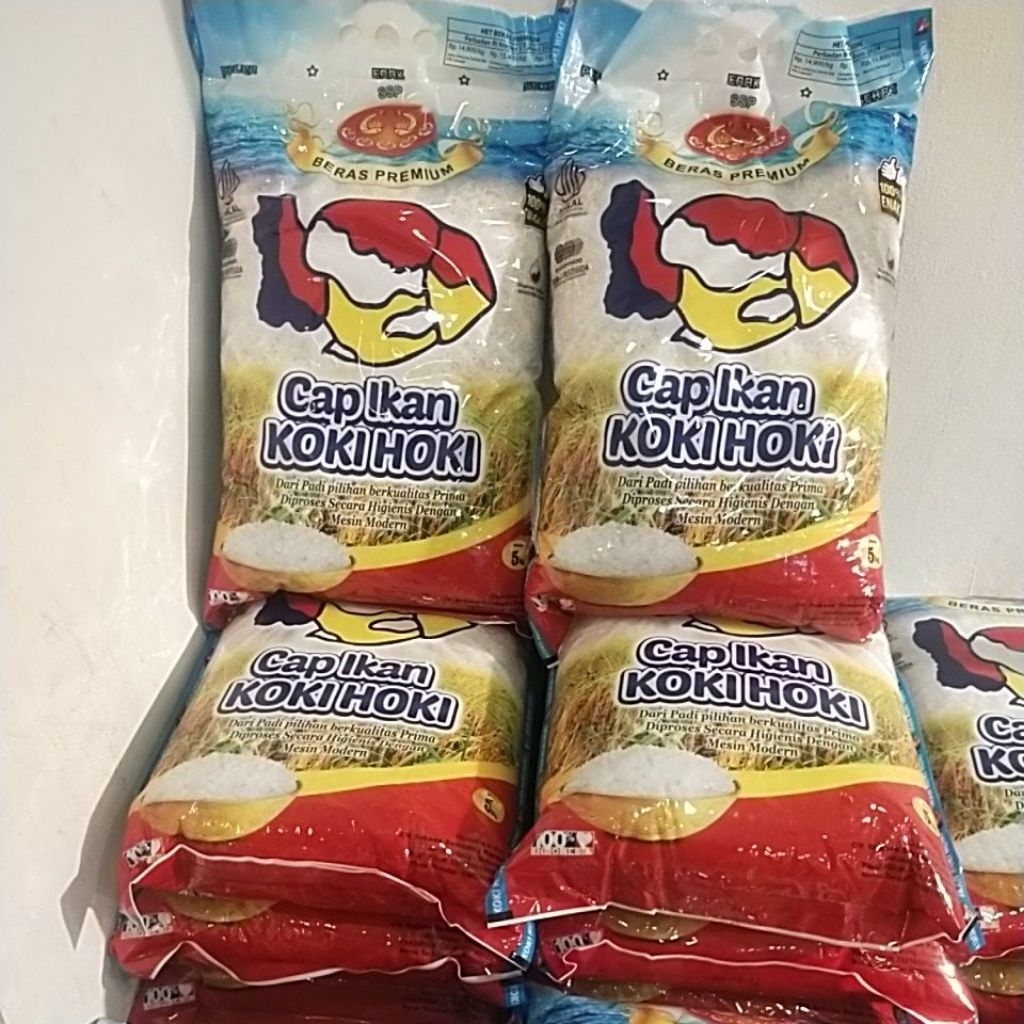 

beras premium cap Ikan koki koki,koala madu dan Sania kemasan 5 kg