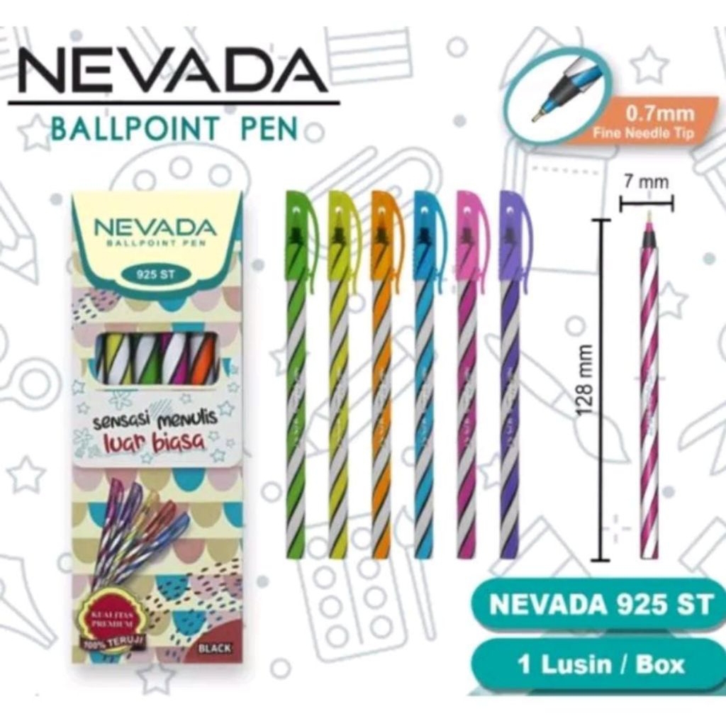 

BALLPOINT PEN NEVADA 925 ST | SPIN | M2000 1 LUSIN (12PCS)