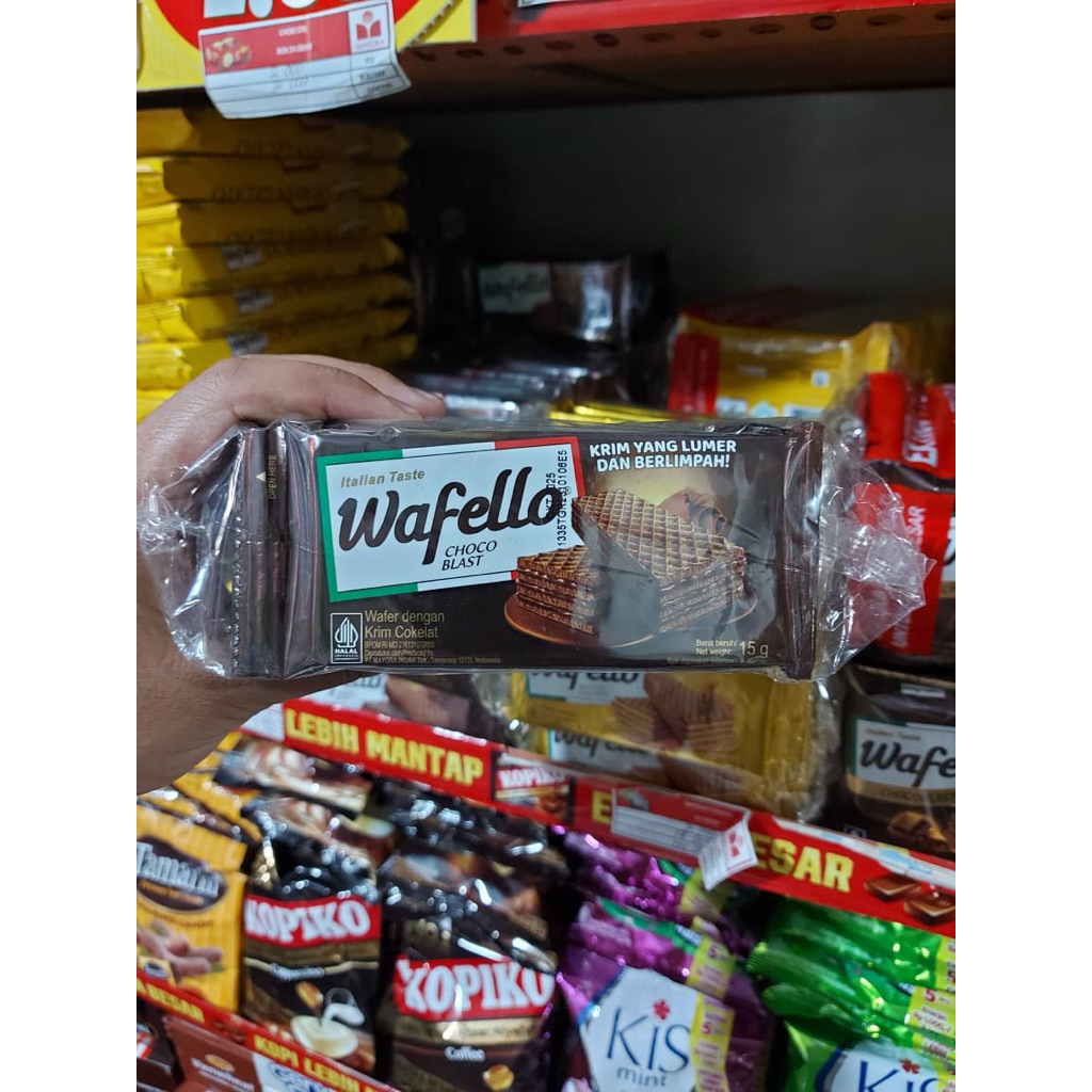 

WAFER WAFELLO 15 GR | WAFELLO CARAMEL | WAFELLO COKELAT | 1000an | ISI 10 PCS