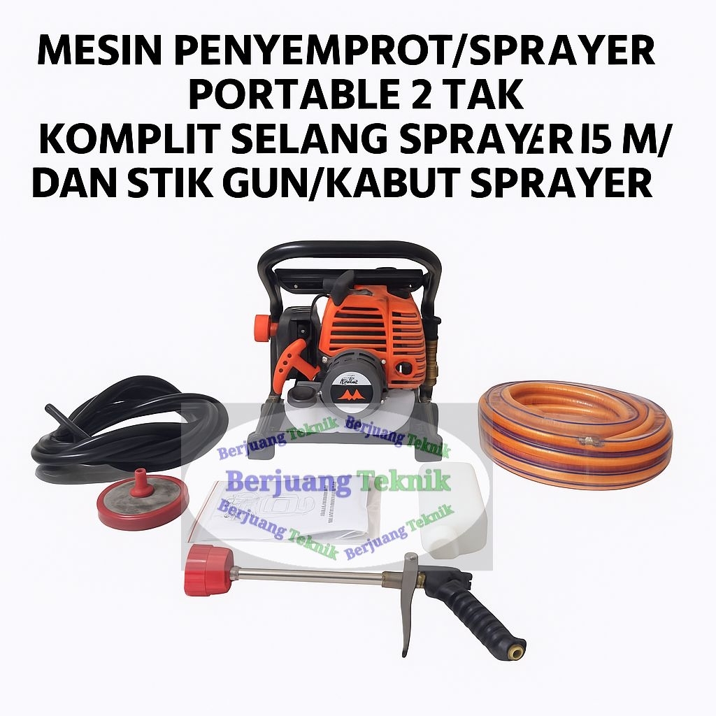 MESIN PENYEMPROT TANAMAN DAN LAHAN PERTANIAN SEMPROTAN HAMA 2 TAK KOMPLIT SELANG SPRAYER 15 METER DA