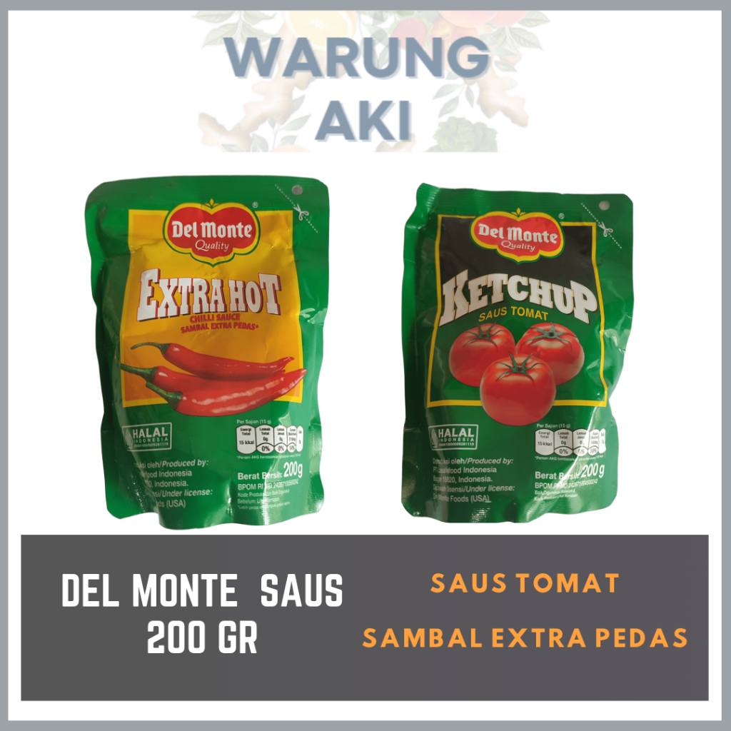 

Delmonte Saos 200 Gr & 1 Kg | Saos Extra Hot dan Saos Tomat