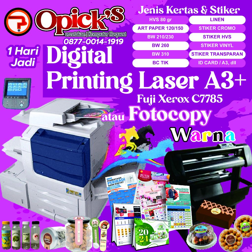 

Cetakan Stiker Chromo a3+ Kiss Cut