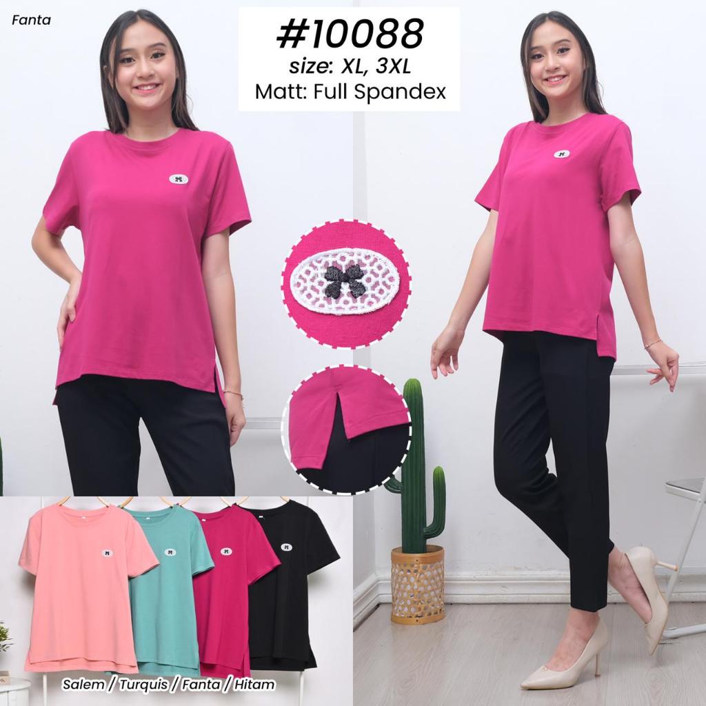 CUBIC Blouse Katun x Kaos Pendek Stretch Wanita 10088
