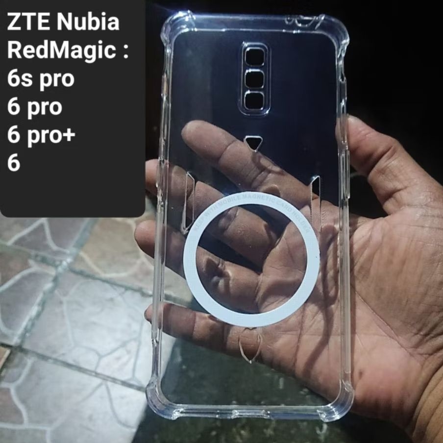Softcase Anti crack Ring Magnetik ZTE Nubia RedMagic 6s pro 6 pro 6Pro plus Clear Bening Sudut Menon