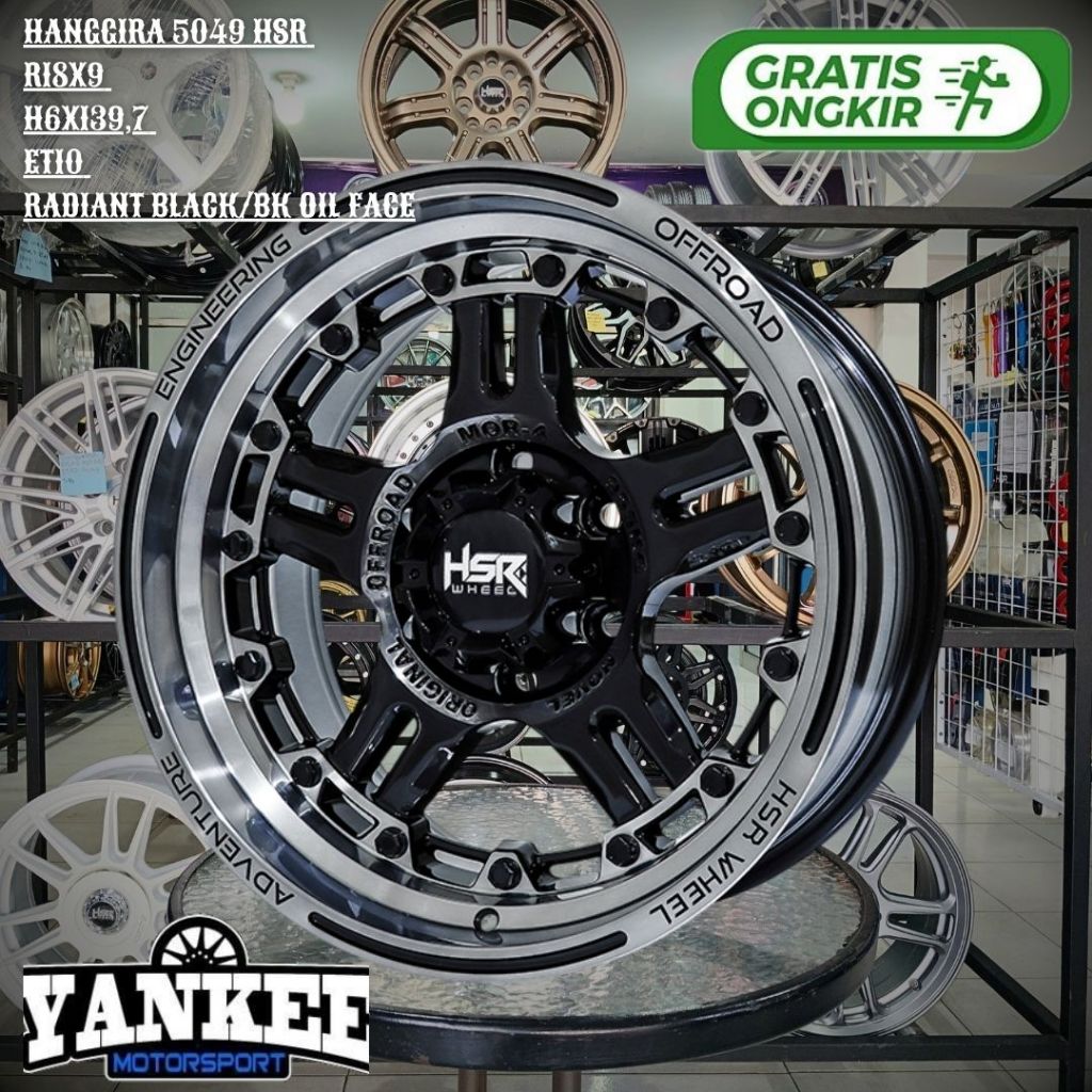 Velg Pelek Mobil FORTUNER,PAJERO,PRADO,RANGGER Ring 18 R18 HSR HANGGIRA 5049 Lobang 6