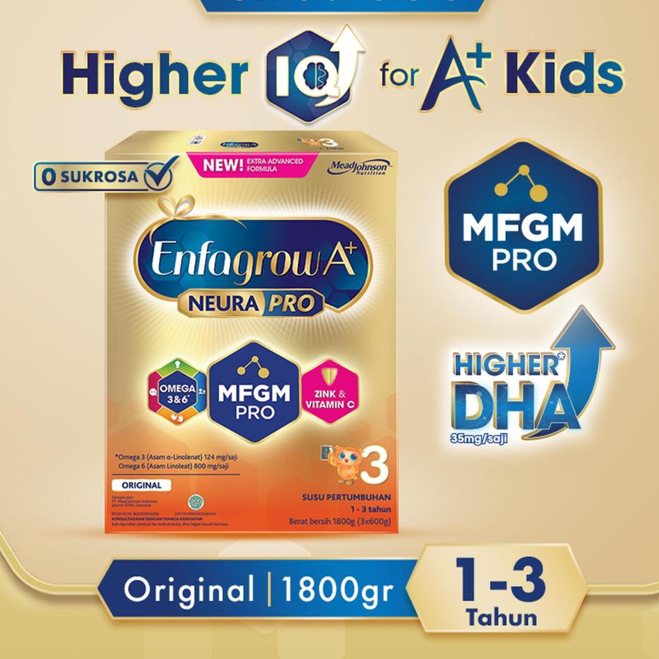 

Enfagrow A+ 3 Susu Formula Anak 1 - 3 Tahun Original Plain 1800 gr