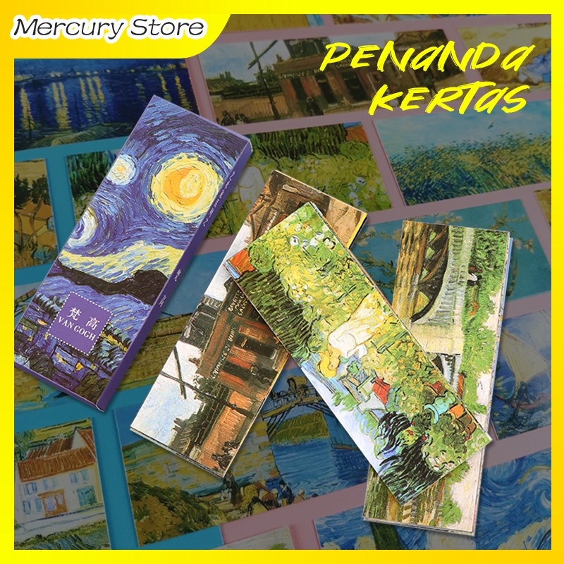 

30Pcs/Box Pembatas Buku Kertas Aesthetic Desain Miyazaki Hayao / Van Gogh Kreatif Untuk Sekolah / Kantor Kartun Lucu Bookmark Cartoon Reward Gifts