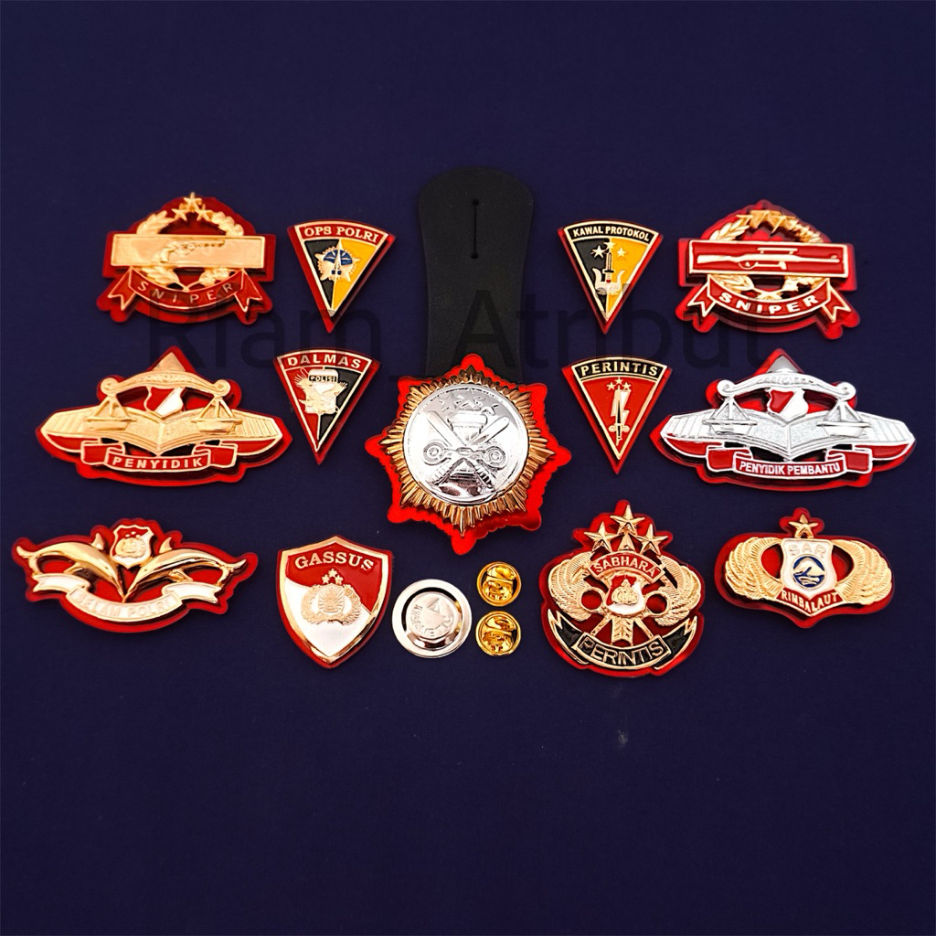 Pin Wing Selam Polri / Scuba Diver / Penyidik Gold / Penyidik Pembantu / Sar Rimba Laut / Brevet Per