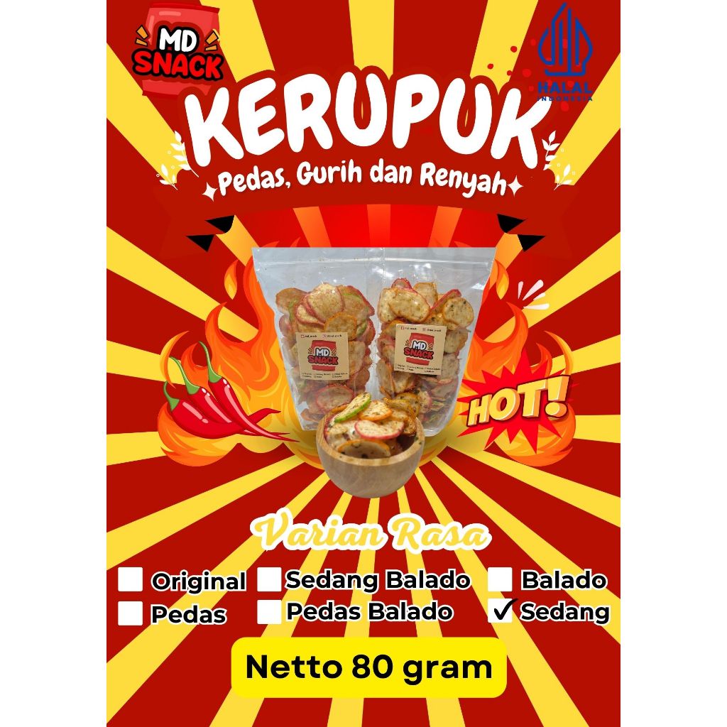 

Kerupuk 80 Gram pedas Daun Jeruk