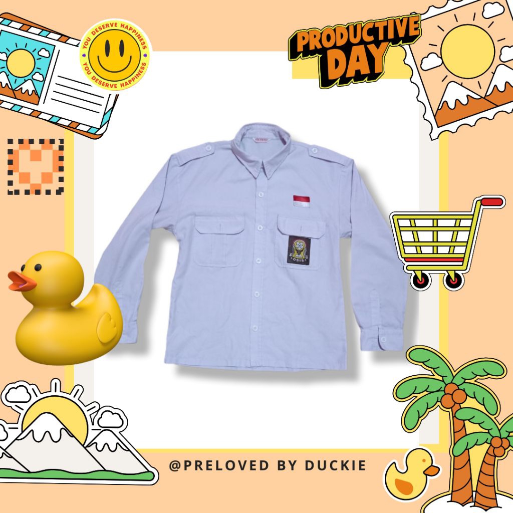 PRELOVED BY DUCKIE Baju Seragam Sekolah Putih Abu SMA/SMK |Size M–L