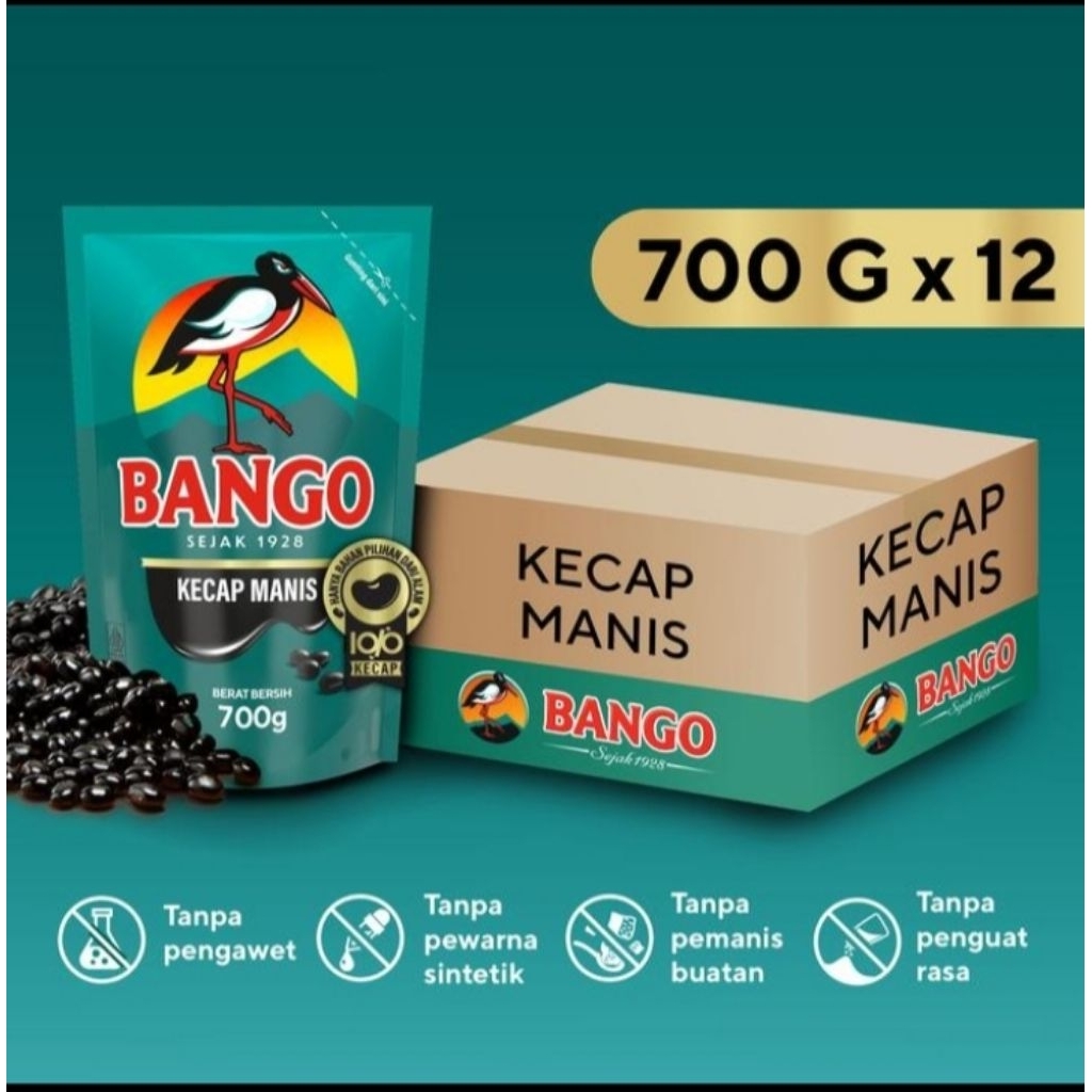 

Bango Kecap Manis Kemasan Pouch Refill 700g isi 12 ( 1 Karton )