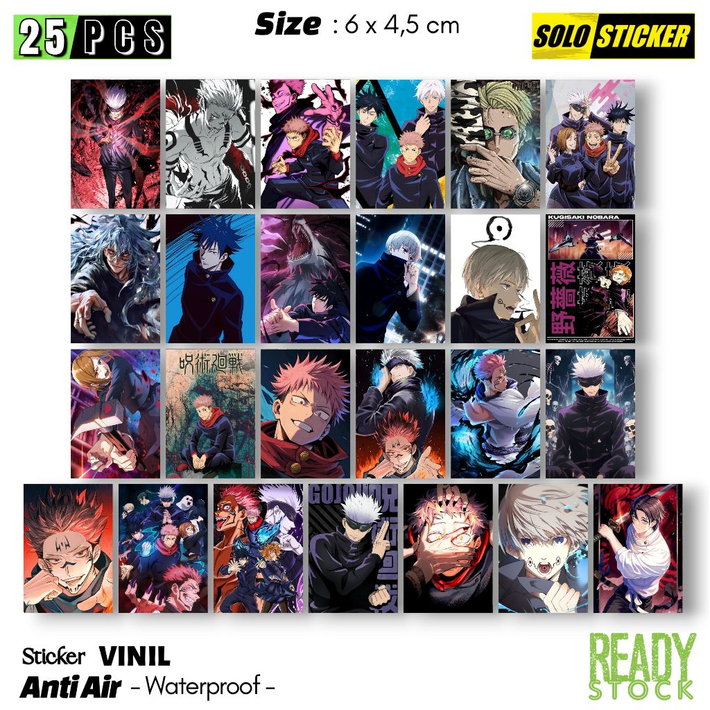 

Sticker Vinil Jujutsu Kaisen Waterproof Sticker Laptop Paper Stationery Tumbler Koper Diary Notebook