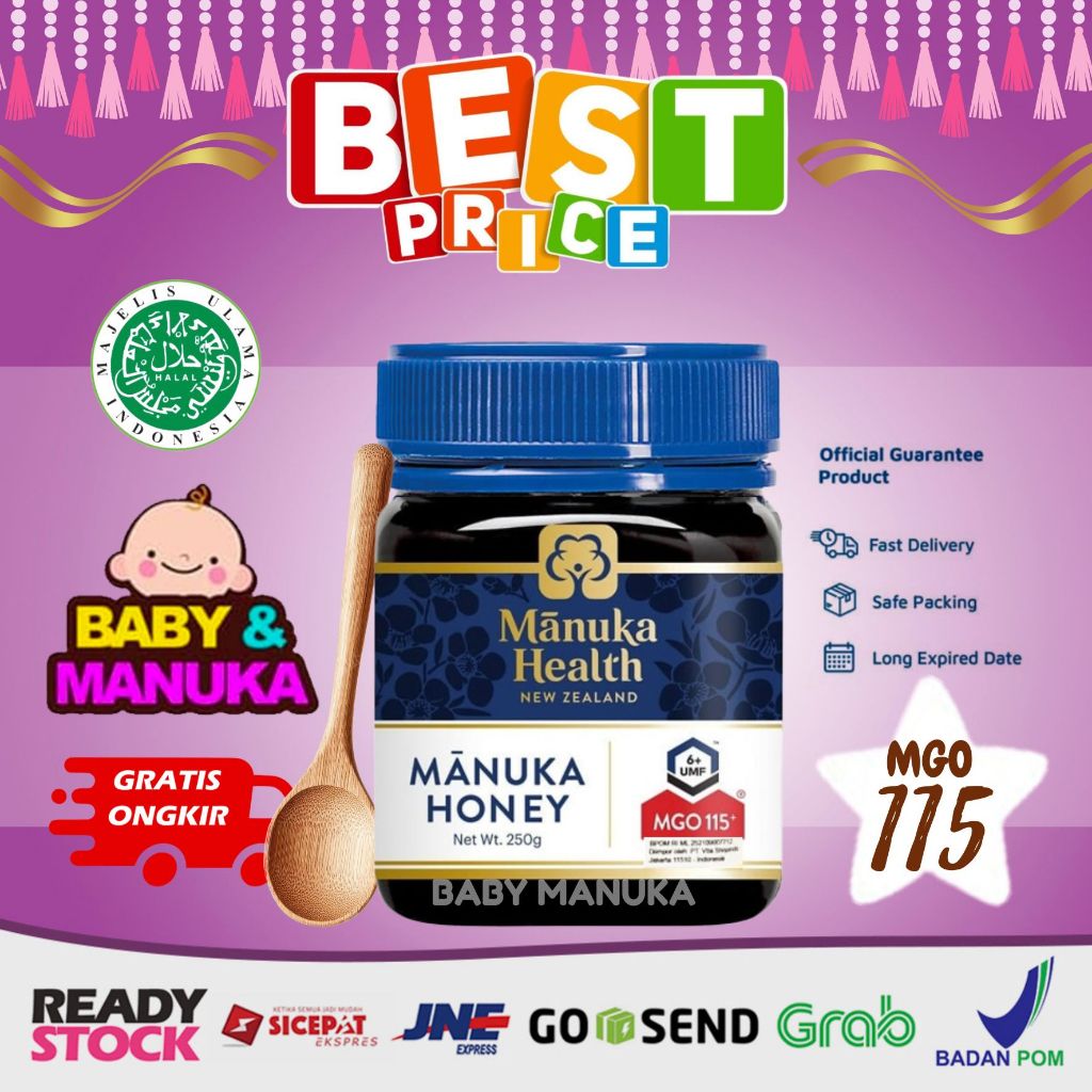 

Manuka Health MGO 115 / UMF 6 (250g) - madu Manuka Honey New Zealand (BPOM)